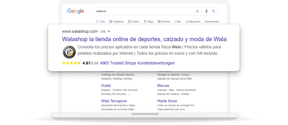La tienda Wala.es está certificada por Trusted Shops.