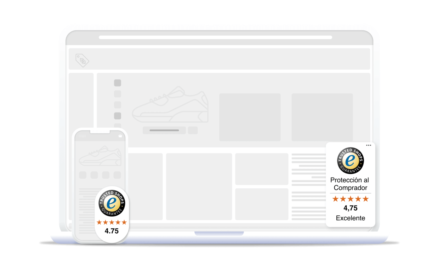 Ubicación del Sello de Calidad de Trusted Shops en una tienda online